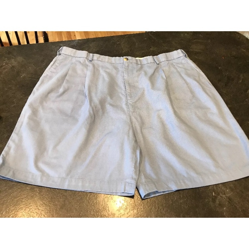 Men's Haband Fit-Forever blue flat front khaki chino shorts size 46